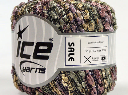 Lot of 6 Skeins Ice Yarns SALE SUMMER (100% Micro Fiber) Yarn Light Lilac Gold Pink Green Black