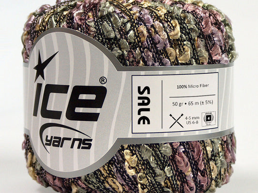 Lot of 6 Skeins Ice Yarns SALE SUMMER (100% Micro Fiber) Yarn Light Lilac Gold Pink Green Black