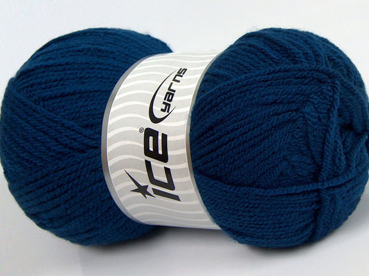 Lot of 4 x 100gr Skeins Ice Yarns Worsted FAVORITE Hand Knitting Yarn Navy