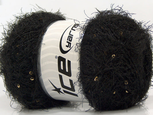 Lot of 4 x 100gr Skeins Ice Yarns SALE EYELASH Hand Knitting Yarn Black