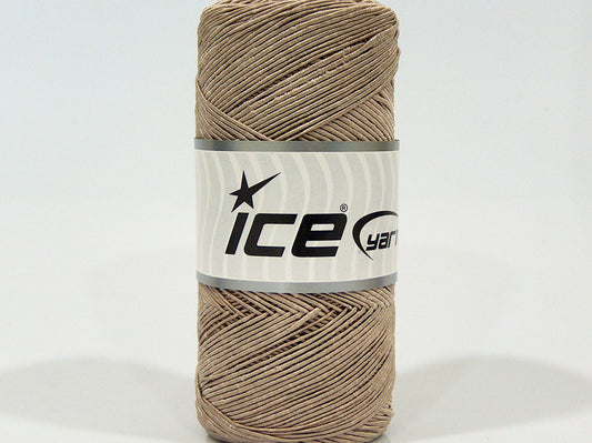 Lot of 2 x 200gr Skeins Ice Yarns SHINY COTTON (30% Cotton) Yarn Light Camel