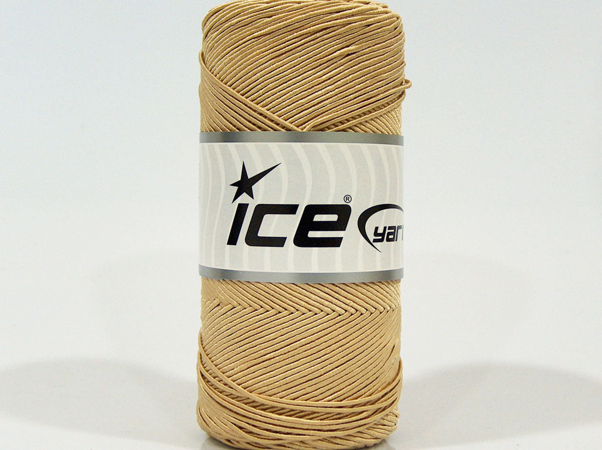 Lot of 2 x 200gr Skeins Ice Yarns SHINY COTTON (30% Cotton) Yarn Dark Cream