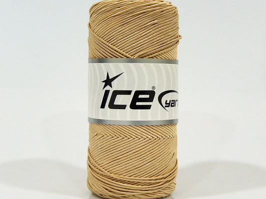 Lot of 2 x 200gr Skeins Ice Yarns SHINY COTTON (30% Cotton) Yarn Dark Cream