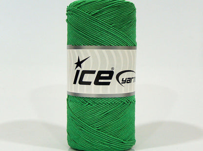 Lot of 2 x 200gr Skeins Ice Yarns SHINY COTTON (30% Cotton) Yarn Green