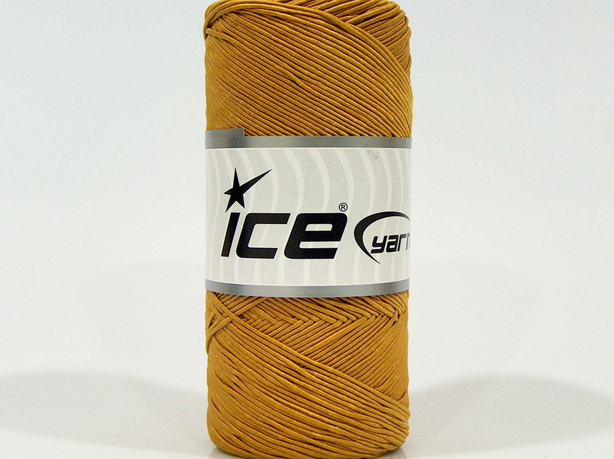 Lot of 2 x 200gr Skeins Ice Yarns SHINY COTTON (30% Cotton) Yarn Gold