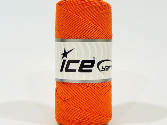 Lot of 2 x 200gr Skeins Ice Yarns SHINY COTTON (30% Cotton) Yarn Dark Orange