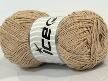 Lot of 4 x 100gr Skeins Ice Yarns NATURAL COTTON WORSTED (100% Cotton) Yarn Beige