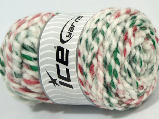 Lot of 4 x 100gr Skeins Ice Yarns MISC SALE (50% Wool) Yarn White Red Green