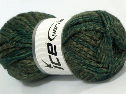 Lot of 4 x 100gr Skeins Ice Yarns MISC SALE (12% Wool) Yarn Green Shades