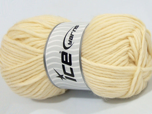 Lot of 4 x 100gr Skeins Ice Yarns TERESINA (100% Wool) Hand Knitting Yarn Cream