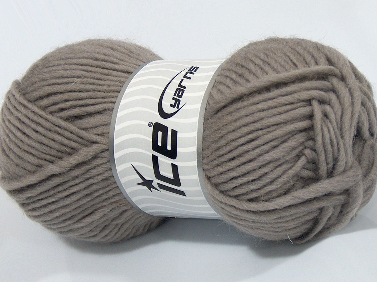 Lot of 4 x 100gr Skeins Ice Yarns TERESINA (100% Wool) Yarn Dark Beige