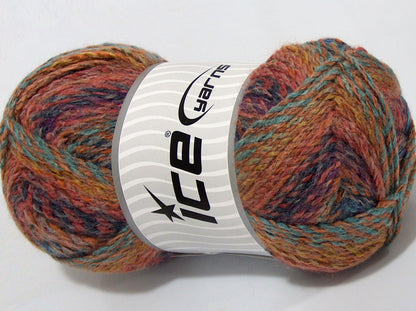 Lot of 2 x 190gr Skeins Ice Yarns SALE SELF-STRIPING Yarn Multicolor
