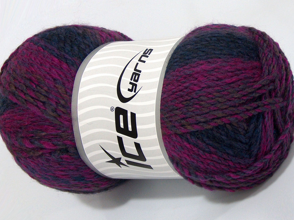 Lot of 2 x 185gr Skeins Ice Yarns SALE SELF-STRIPING Yarn Purple Shades