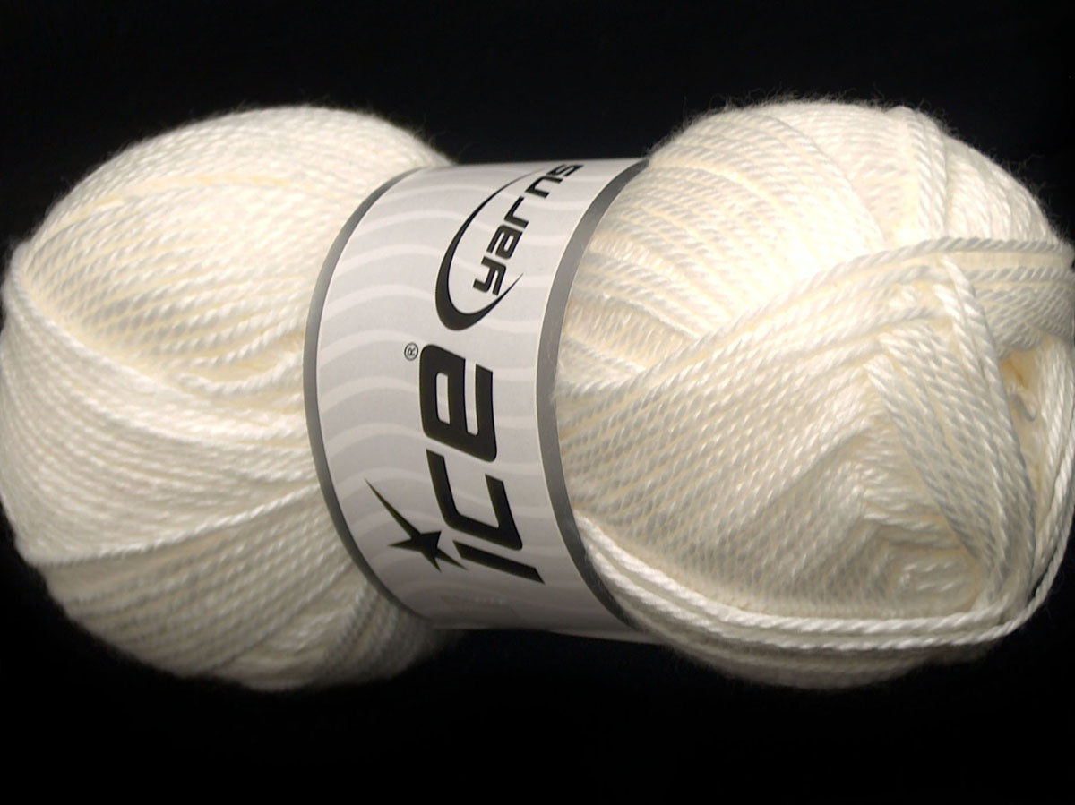 Lot of 4 x 100gr Skeins Ice Yarns DORA Hand Knitting Yarn White