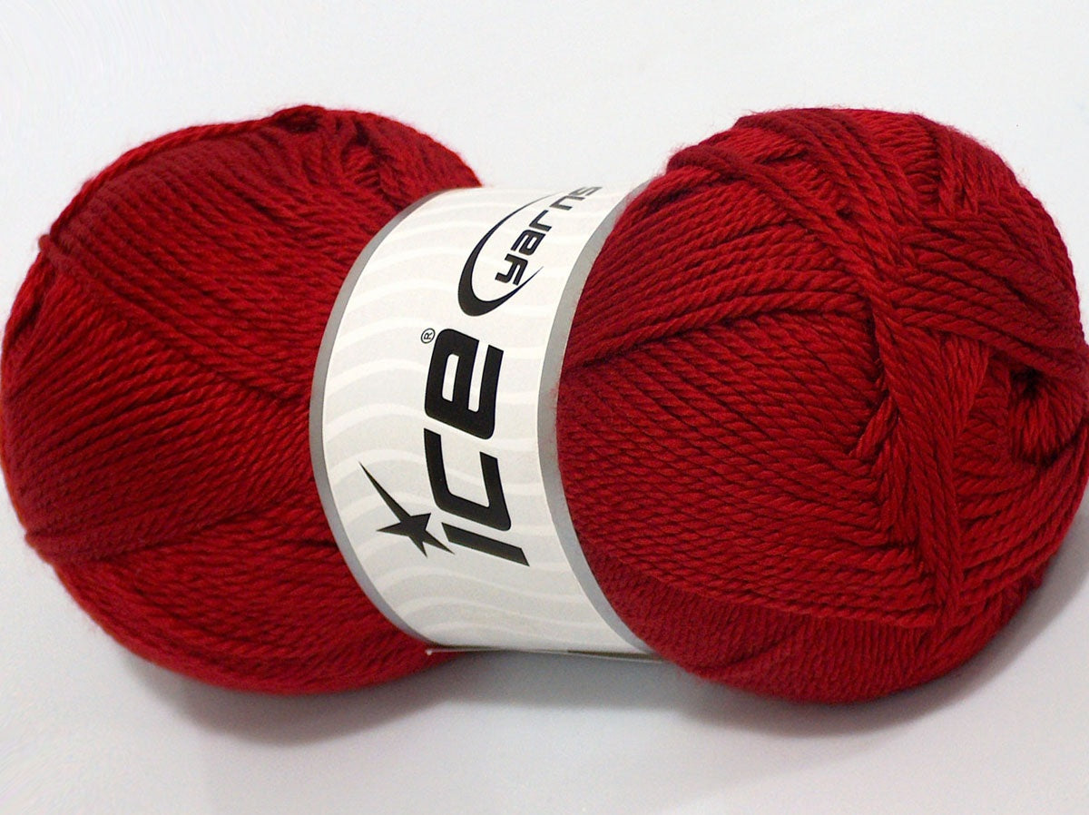 Lot of 4 x 100gr Skeins Ice Yarns DORA Hand Knitting Yarn Red