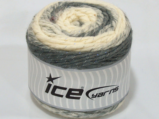 Lot of 2 x 210gr Skeins Ice Yarns SALE CAKES YARN (90% Wool) Yarn Grey Shades Cream