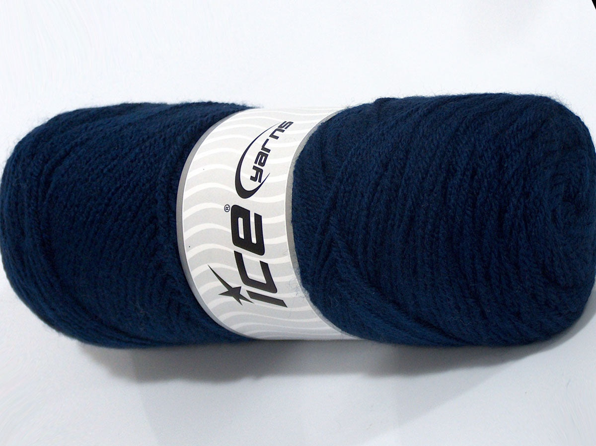 Lot of 2 x 200gr Skeins Ice Yarns SALE PLAIN Hand Knitting Yarn Dark Navy