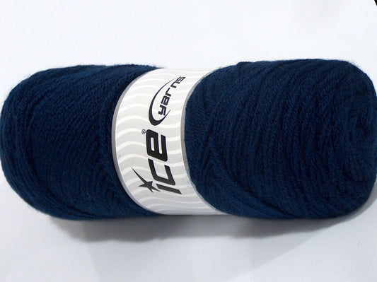 Lot of 2 x 200gr Skeins Ice Yarns SALE PLAIN Hand Knitting Yarn Dark Navy