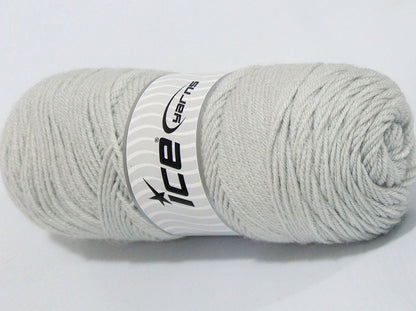 Lot of 2 x 195gr Skeins Ice Yarns SALE PLAIN Hand Knitting Yarn Light Grey