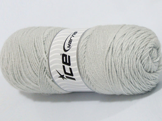 Lot of 2 x 195gr Skeins Ice Yarns SALE PLAIN Hand Knitting Yarn Light Grey