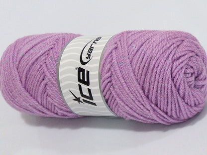 Lot of 4 x 100gr Skeins Ice Yarns SALE METALLIC Hand Knitting Yarn Light Lilac