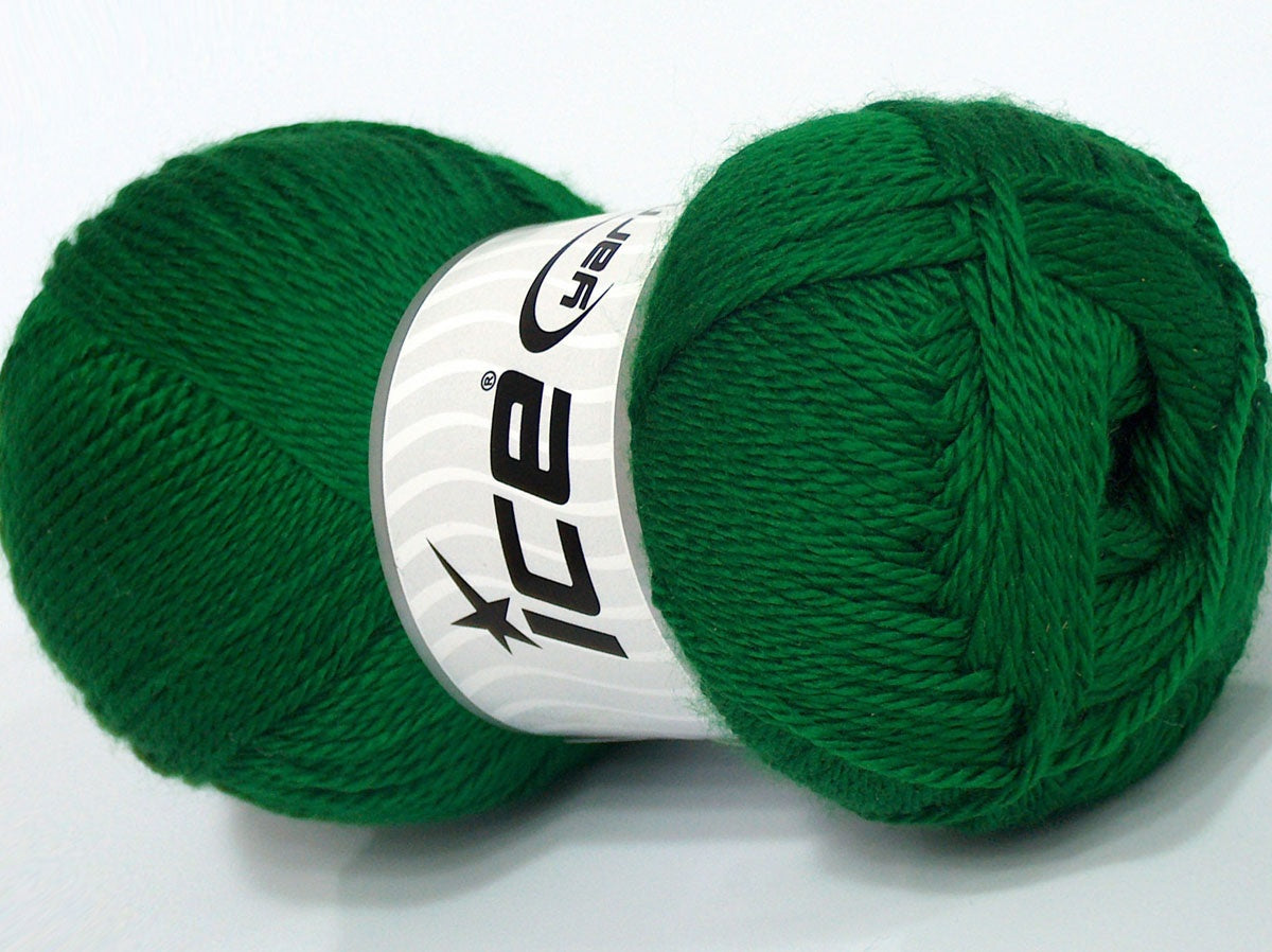 Lot of 4 x 100gr Skeins Ice Yarns DORA Hand Knitting Yarn Dark Green