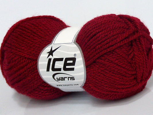 Lot of 10 Skeins Ice Yarns SALE PLAIN Hand Knitting Yarn Burgundy