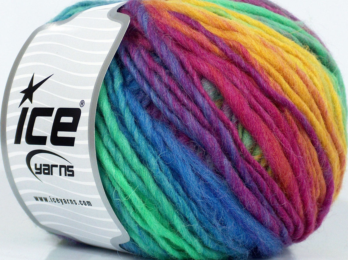 Lot of 4 x 90gr Skeins Ice Yarns SALE LUXURY-PREMIUM (100% Wool) Yarn Rainbow