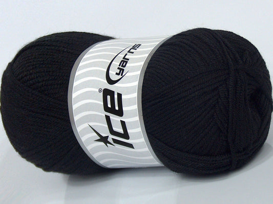 Lot of 4 x 100gr Skeins Ice Yarns ANTIPILLING BABY Hand Knitting Yarn Black