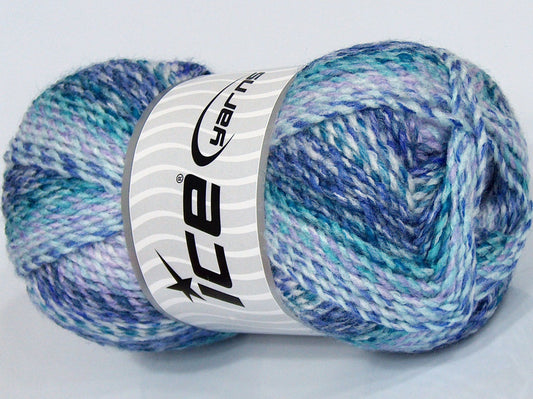 Lot of 2 x 150gr Skeins Ice Yarns SALE SELF-STRIPING Yarn Purple Turquoise Lilac