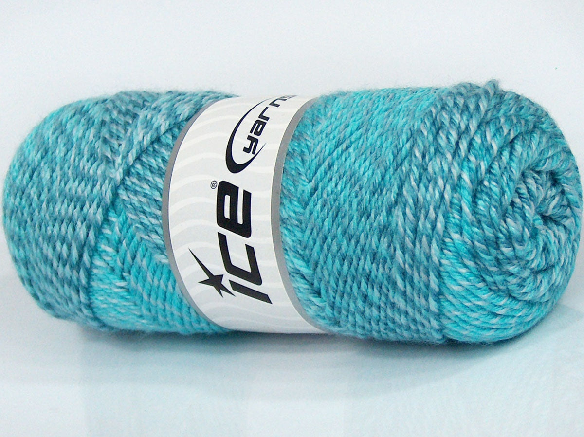 Lot of 3 x 115gr Skeins Ice Yarns SALE SELF-STRIPING Yarn Turquoise Shades