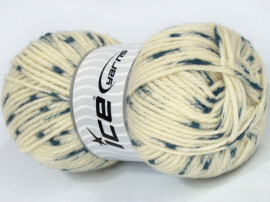 Lot of 4 x 100gr Skeins Ice Yarns SALE SOCK YARN (75% Superwash Wool) Yarn Cream Dark Green