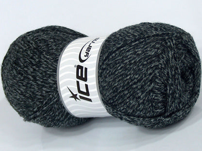Lot of 3 x 120gr Skeins Ice Yarns SALE PLAIN Hand Knitting Yarn Black Grey