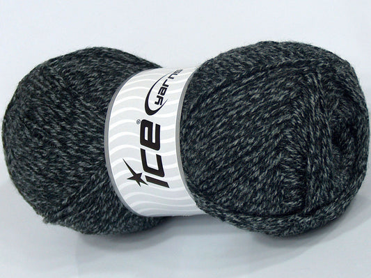 Lot of 3 x 120gr Skeins Ice Yarns SALE PLAIN Hand Knitting Yarn Black Grey