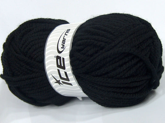 Lot of 2 x 175gr Skeins Ice Yarns SALE PLAIN Hand Knitting Yarn Black