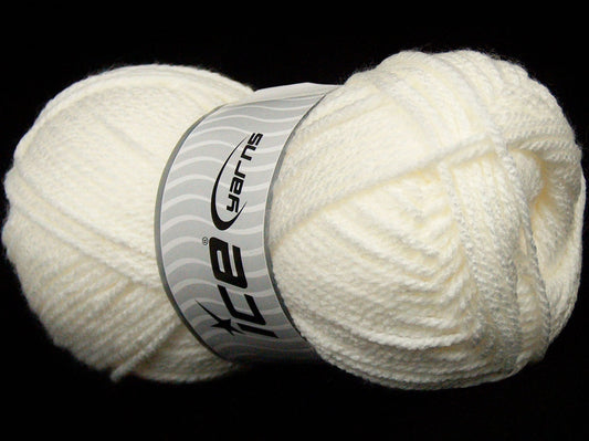 Lot of 3 x 150gr Skeins Ice Yarns SALE PLAIN Hand Knitting Yarn White