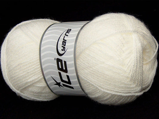 Lot of 4 x 75gr Skeins Ice Yarns SALE PLAIN Hand Knitting Yarn White