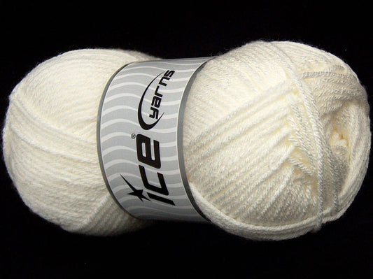 Lot of 4 x 110gr Skeins Ice Yarns SALE PLAIN Hand Knitting Yarn White