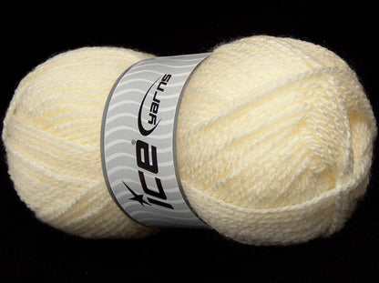 Lot of 4 x 90gr Skeins Ice Yarns SALE PLAIN Hand Knitting Yarn Cream