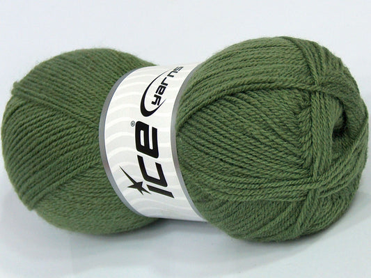Lot of 4 x 75gr Skeins Ice Yarns SALE PLAIN Hand Knitting Yarn Light Khaki