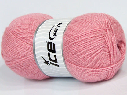 Lot of 4 x 100gr Skeins Ice Yarns SALE PLAIN Hand Knitting Yarn Powder Pink