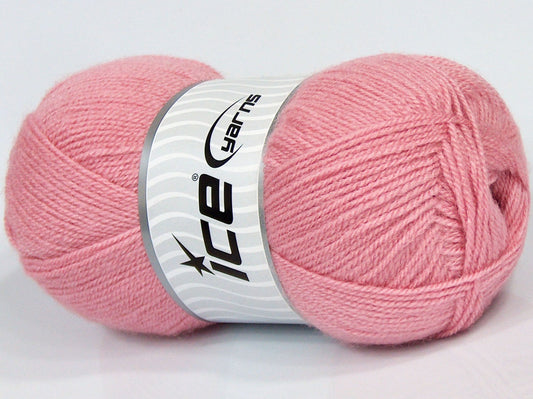 Lot of 4 x 100gr Skeins Ice Yarns SALE PLAIN Hand Knitting Yarn Powder Pink