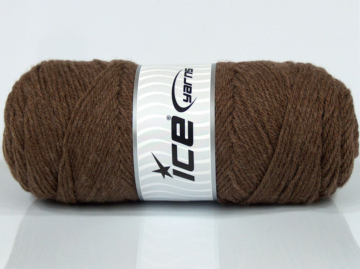 Lot of 4 x 100gr Skeins Ice Yarns SALE PLAIN Hand Knitting Yarn Brown