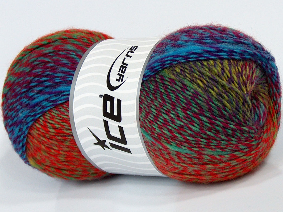 Lot of 4 x 100gr Skeins Ice Yarns SALE SELF-STRIPING Yarn Purple Green Burgundy Red Gold