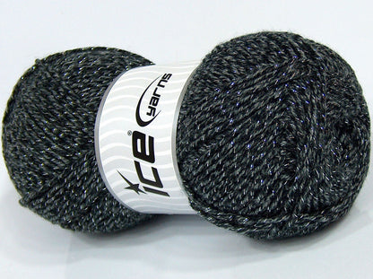 Lot of 4 x 105gr Skeins Ice Yarns SALE METALLIC Hand Knitting Yarn Grey Shades