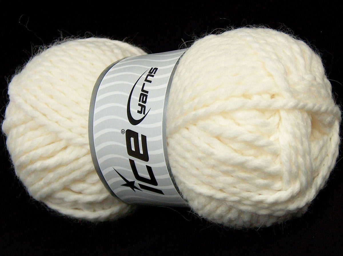 Lot of 3 x 100gr Skeins Ice Yarns SALE PLAIN (10% Wool) Yarn White