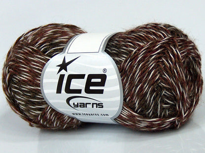 Lot of 6 Skeins Ice Yarns SALE SELF-STRIPING Yarn Brown Orange White Camel