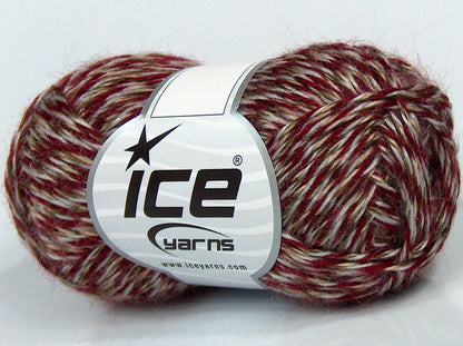 Lot of 6 Skeins Ice Yarns SALE SELF-STRIPING Yarn Camel Shades Burgundy Light Grey