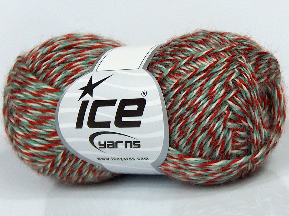 Lot of 6 Skeins Ice Yarns SALE SELF-STRIPING Yarn Orange Green White