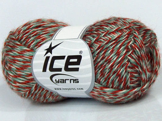 Lot of 6 Skeins Ice Yarns SALE SELF-STRIPING Yarn Orange Green White